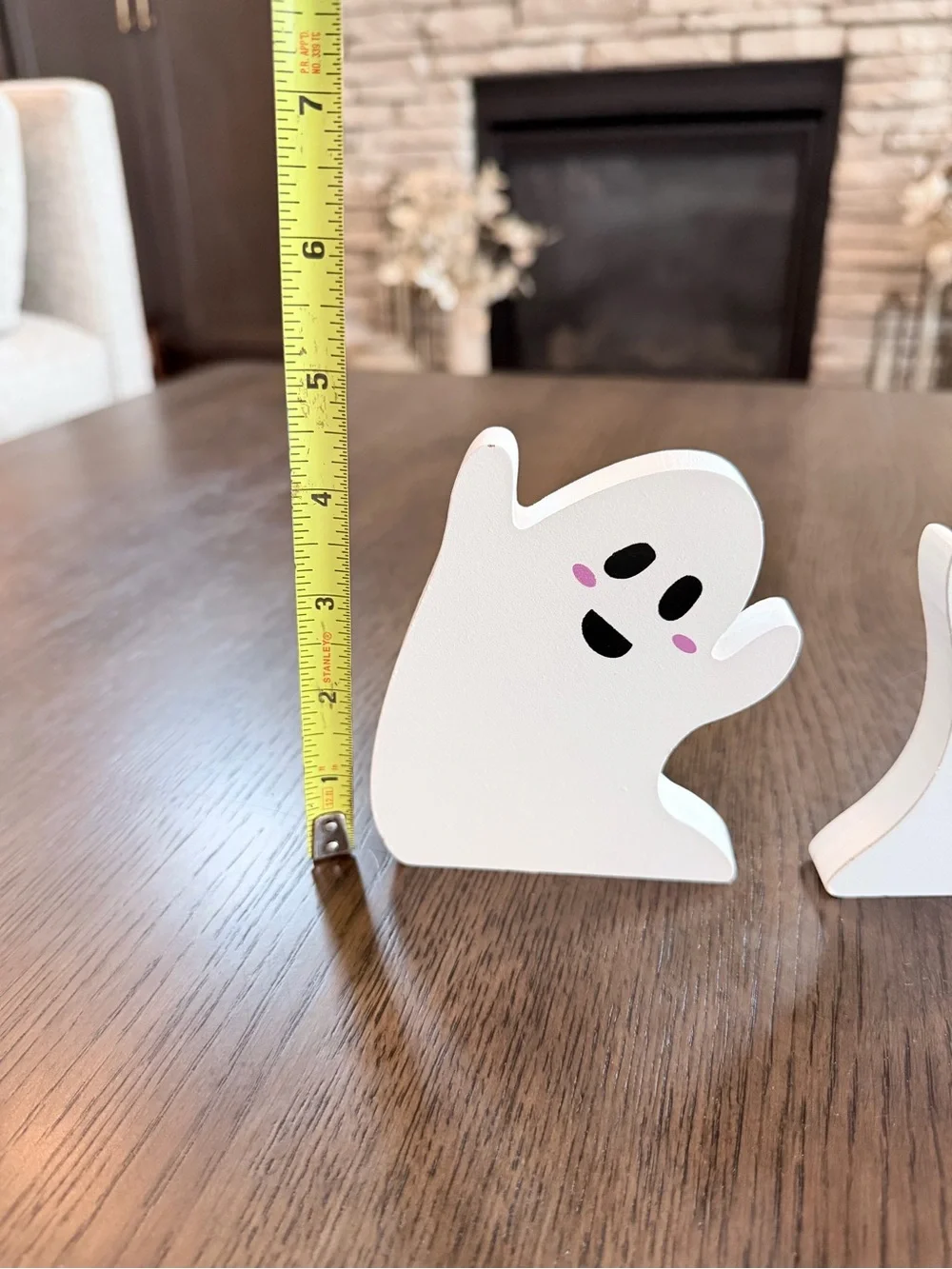NWT White Ghost Tabletop Decor - Cute Halloween Party Decor - Set of 3 - Wooden